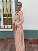 Elegant Blush Pink Sequin Cut Out Maxi Dress