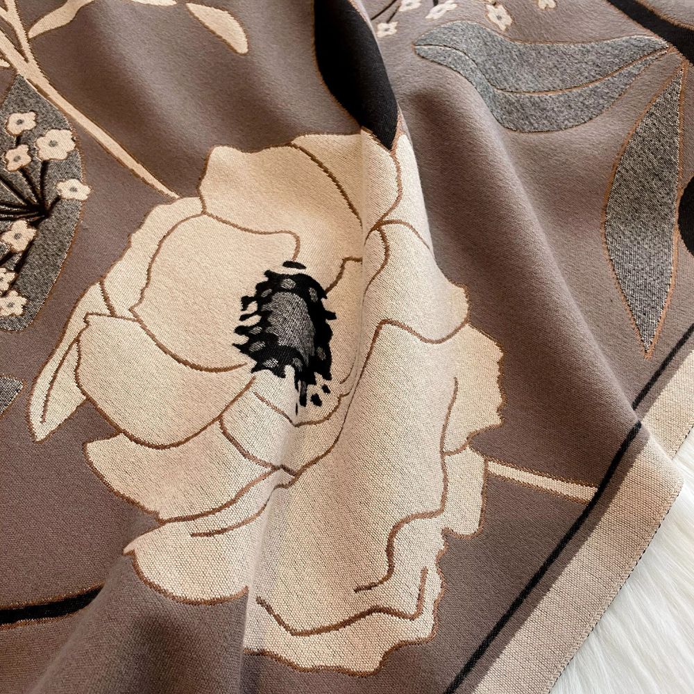 Elegant Floral Jacquard Woven Scarf
