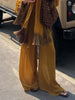 Elegant Tassel Drawstring Waist Wide Leg Pants Set