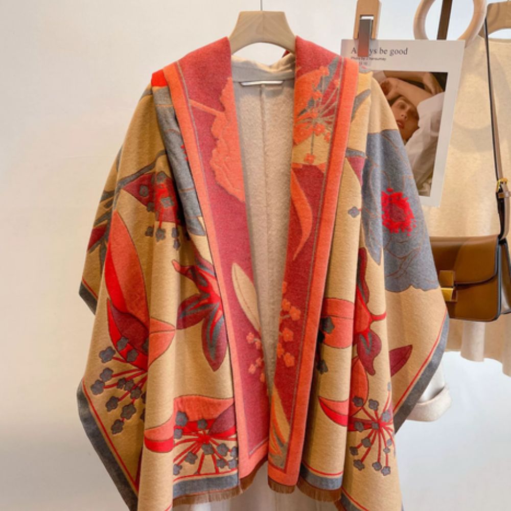 Elegant Floral Jacquard Woven Scarf