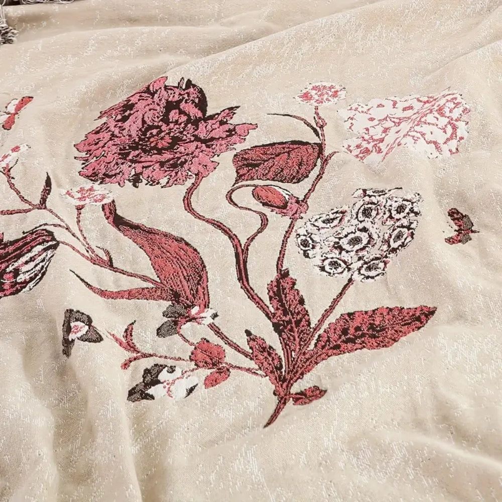 Elira Rose Floral Cotton Blanket