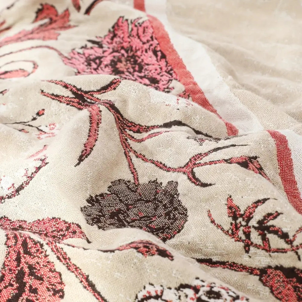 Elira Rose Floral Cotton Blanket