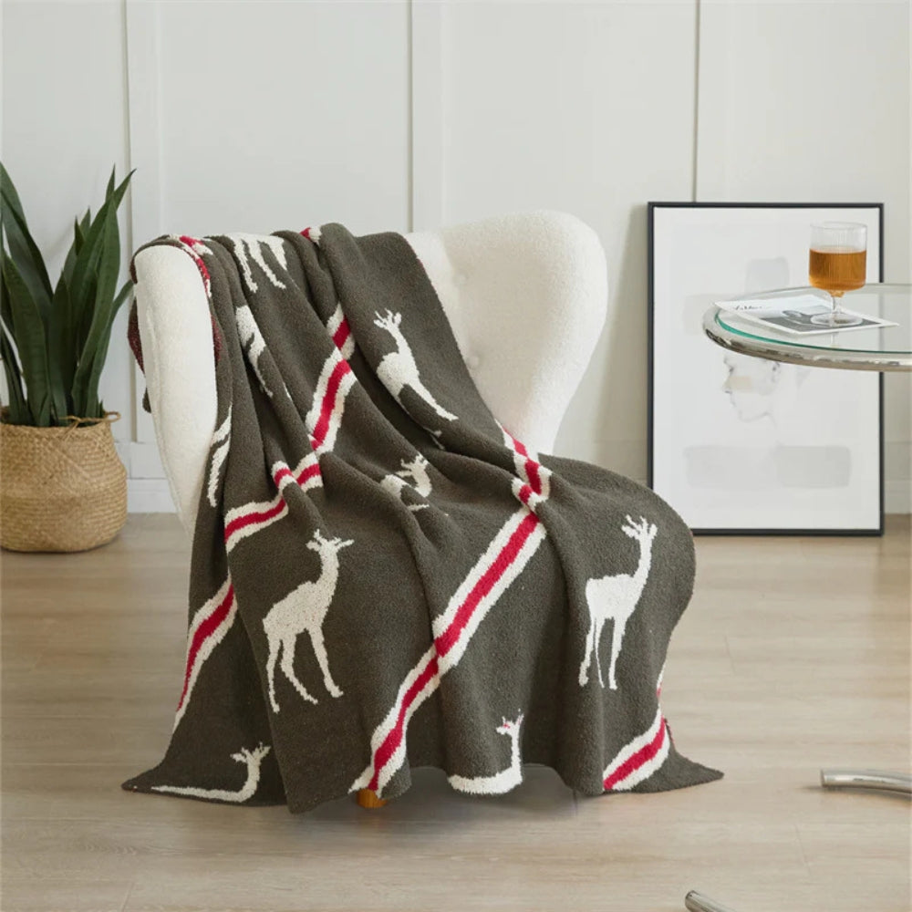 Elysian Deer Stagline Throw Blanket