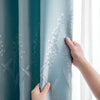 Blue blackout curtains with white sheer panels, modern window drapes for living room or bedroom light control and privacy