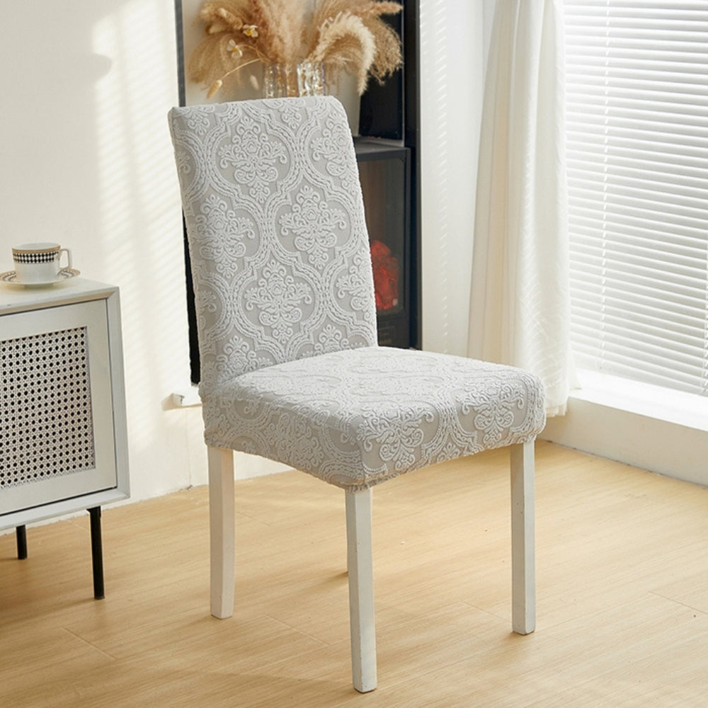 Evona Elegant Jacquard Chair Seat Slipcover