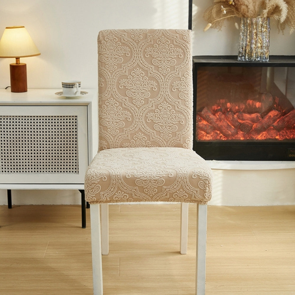 Evona Elegant Jacquard Chair Seat Slipcover