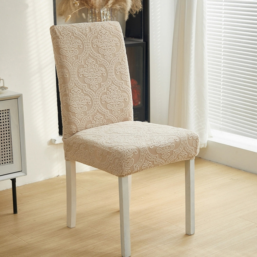 Evona Elegant Jacquard Chair Seat Slipcover