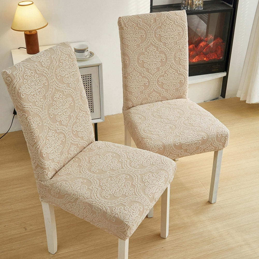 Evona Elegant Jacquard Chair Seat Slipcover