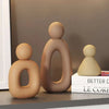 Family statue – Modern resin sculpture – White and grey finish – Nordic home decor for living room or bedroom