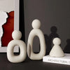 Family statue – Modern resin sculpture – White and grey finish – Nordic home decor for living room or bedroom