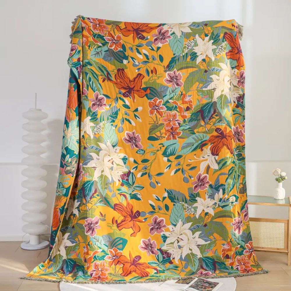 Festival Tropics Cotton Blanket