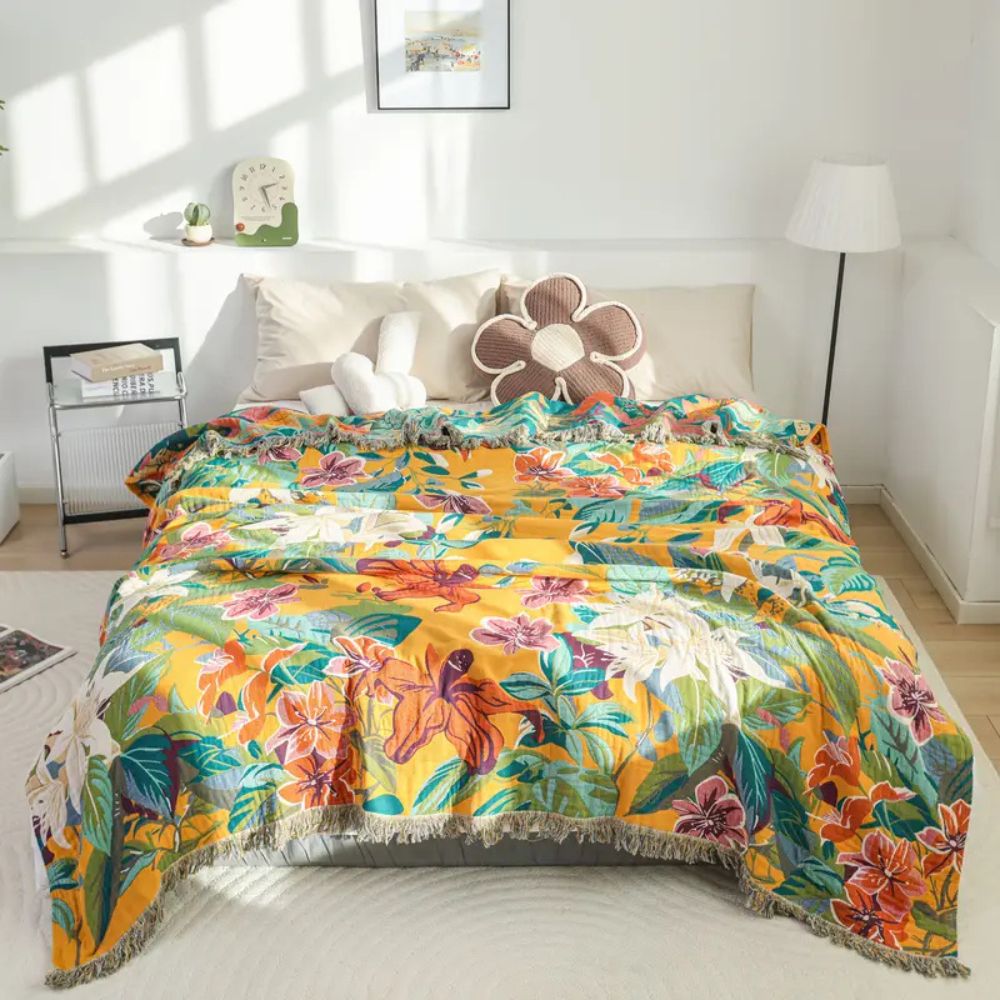 Festival Tropics Cotton Blanket