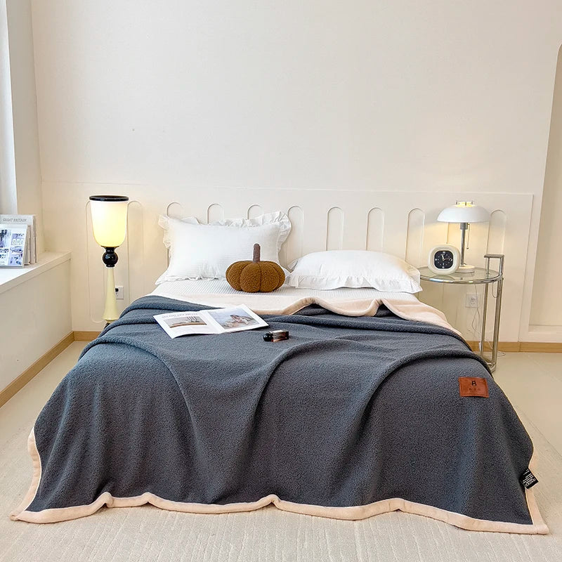 Fleece blanket – Thick teddy fleece – Cozy multi-functional design – Warm for autumn and winter – 60 x 80 in