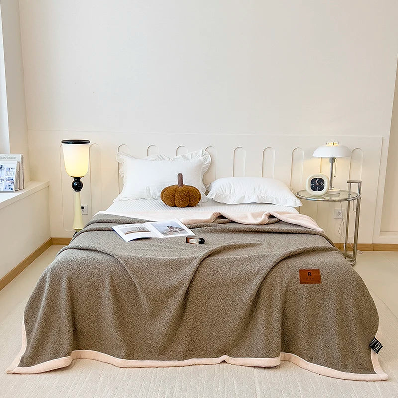 Fleece blanket – Thick teddy fleece – Cozy multi-functional design – Warm for autumn and winter – 60 x 80 in