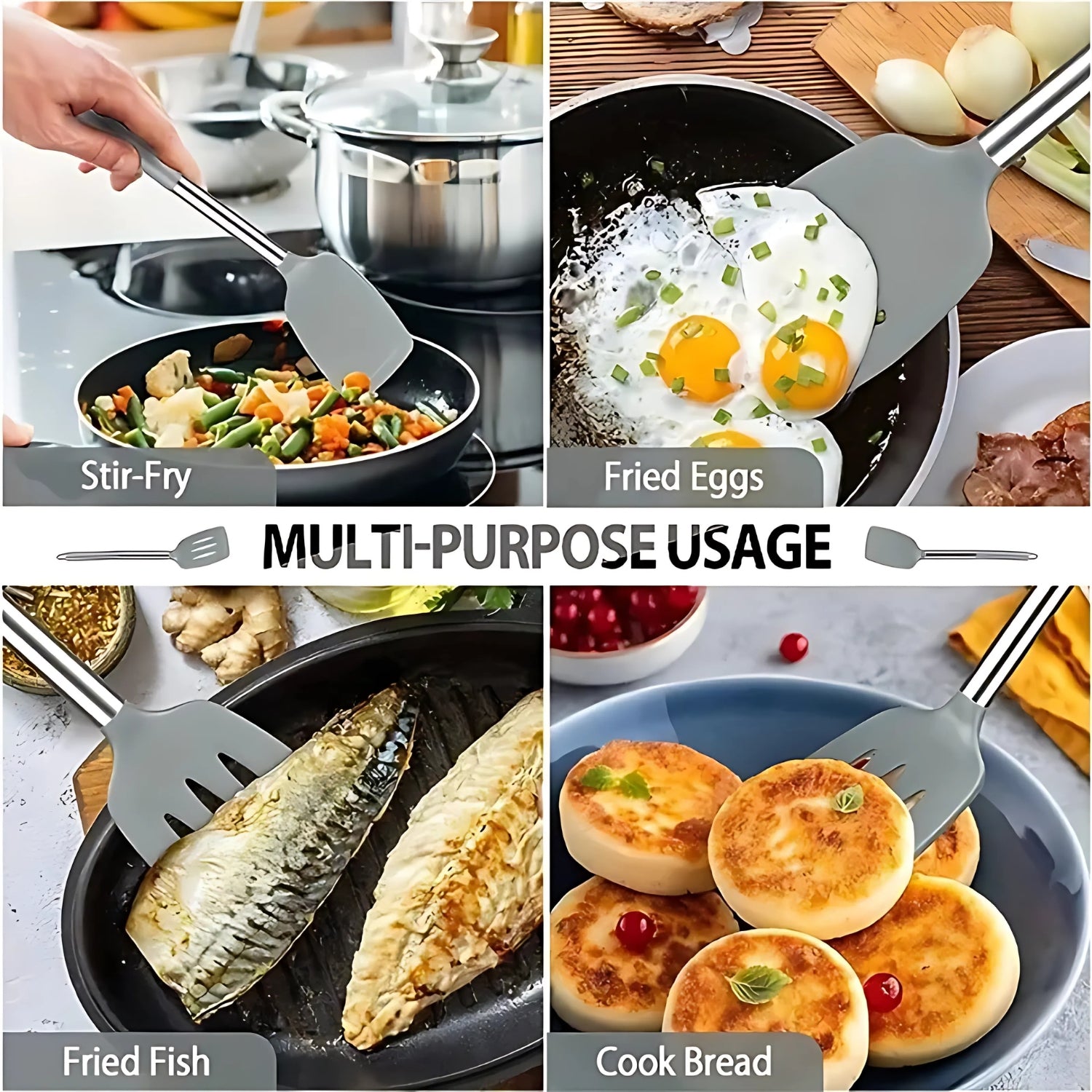 FlexiChef Silicone Kitchen Utensil Set | 3pcs