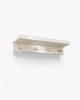 Floating shelf – Wood with brass accents – Natural finish – Modern wall decor solution