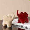 Flocked resin elephant figurine – Soft gray – Charming home decor – Ideal for living room or bedroom – 6 x 4 x 5 in