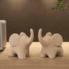 Flocked resin elephant figurine – Soft gray – Charming home decor – Ideal for living room or bedroom – 6 x 4 x 5 in
