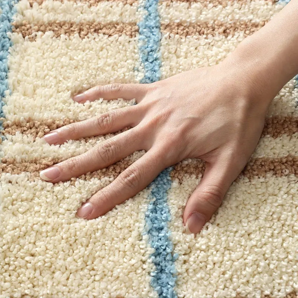 Flocking Stripes Absorbent Bath Mat