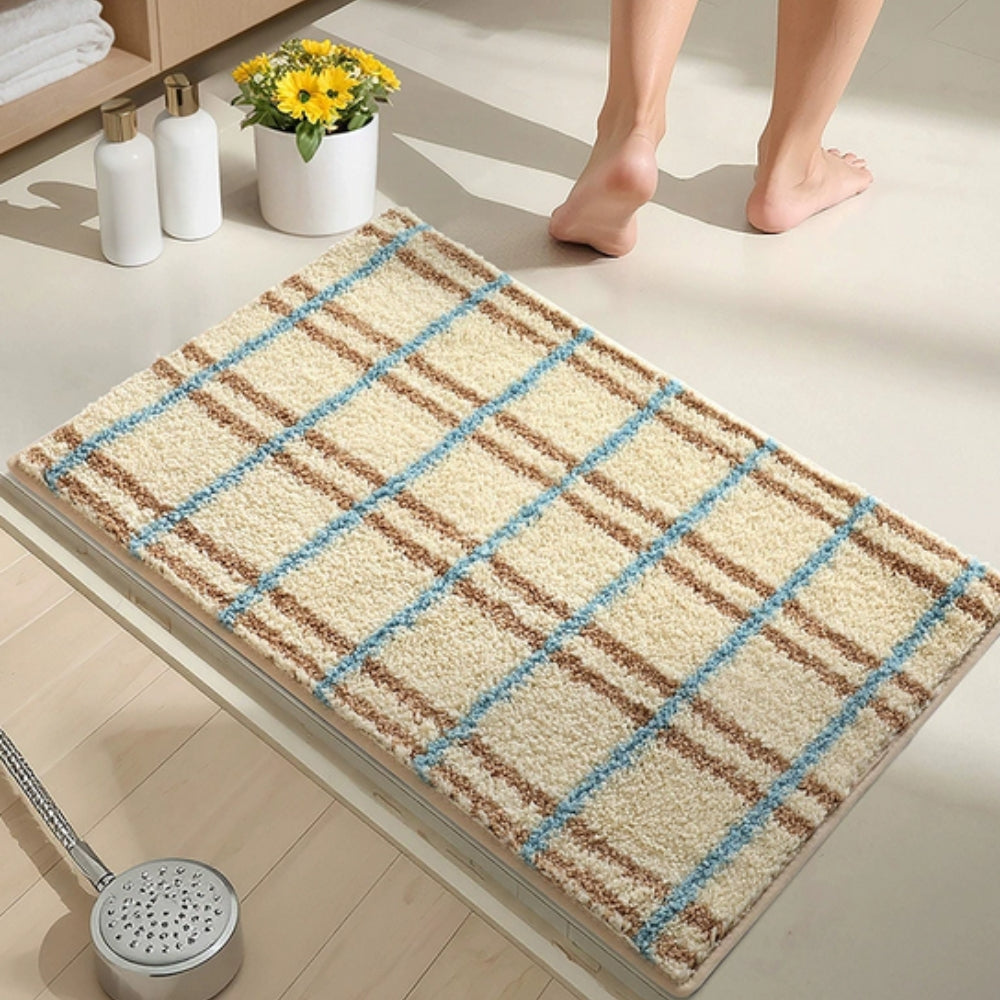 Flocking Stripes Absorbent Bath Mat