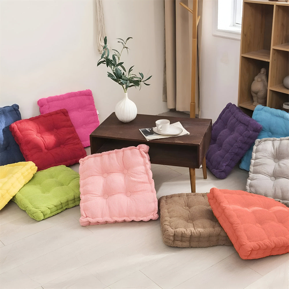 Floor cushion – Luxurious corduroy – Versatile for meditation and decor – Compact seating solution 15.7 x 15.7 in