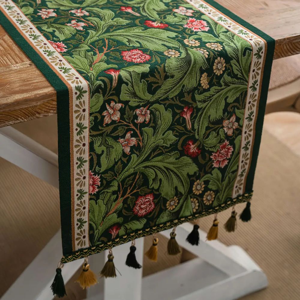 Flora Vine Embroidered Table Runner