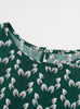 Floral Midi Dress Stretch Sash Jewel Neck Short Sleeves Bohemian