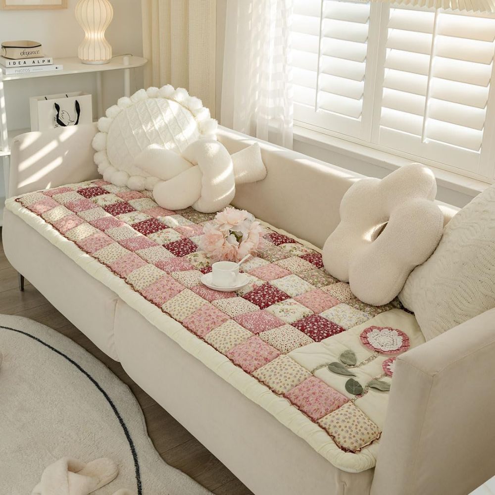 Floral Bloom Quilted Sofa Cover