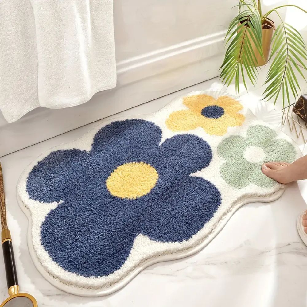 Floral Tufted Absorbent Bath Mat