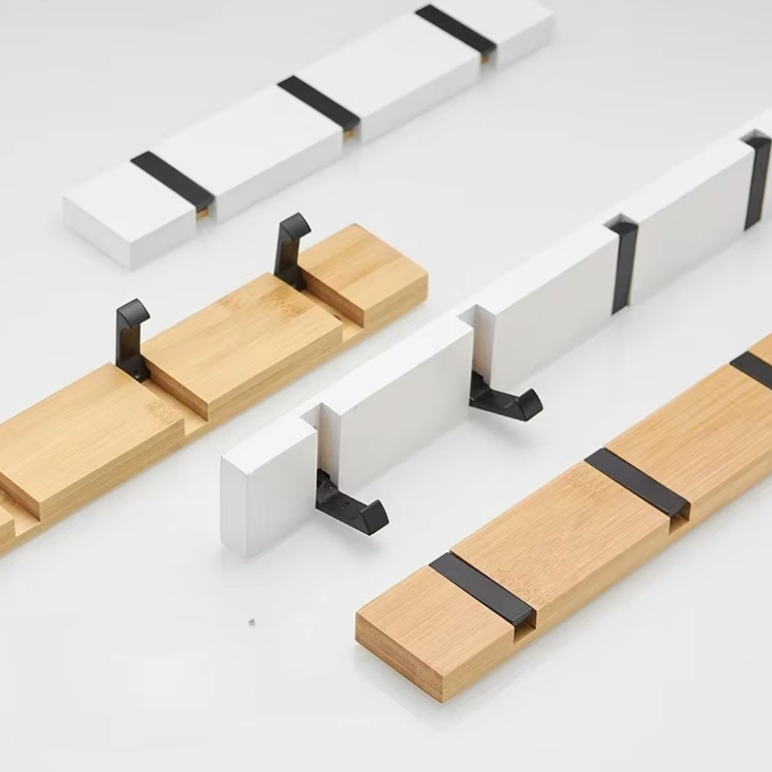 Functional Flip Wooden Wall Hook Rack