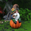 Garden statue – Resin gnome – Cute pumpkin design – Fall outdoor decoration