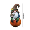 Garden statue – Resin gnome – Cute pumpkin design – Fall outdoor decoration