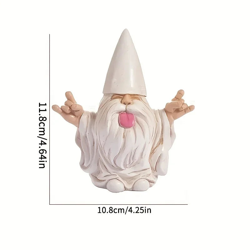 Garden statue – Resin rocker gnome – Multi-colored – Whimsical outdoor decor for garden and patio
