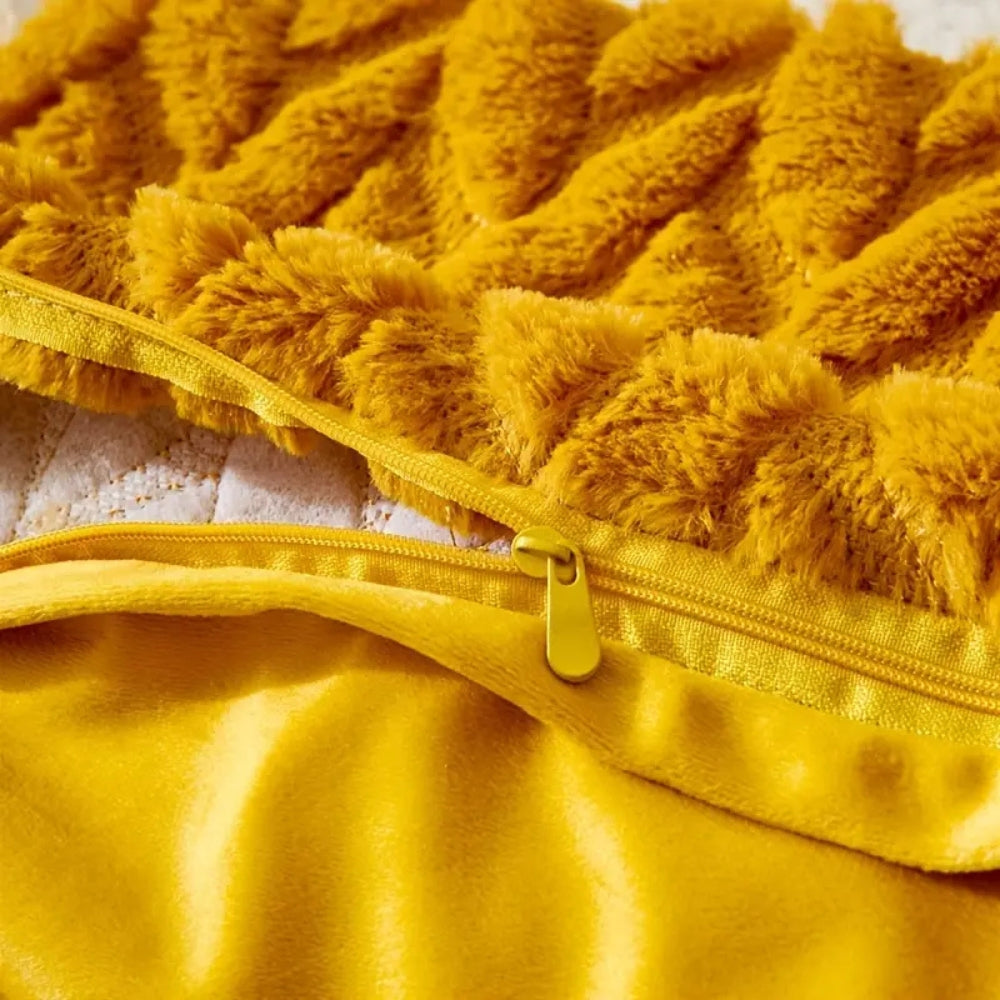 Geo Leaves Embroidered Cushion Cover