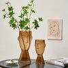 Glass vase – Face art design – Clear decorative piece for flower arrangements