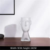 Glass vase – Face art design – Clear decorative piece for flower arrangements