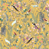 Golden Canopy Bird and Leaf Peelable Wallpaper