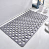 Grey non-slip shower mat with drainage holes – waterproof bathroom floor mat for safety and comfort
