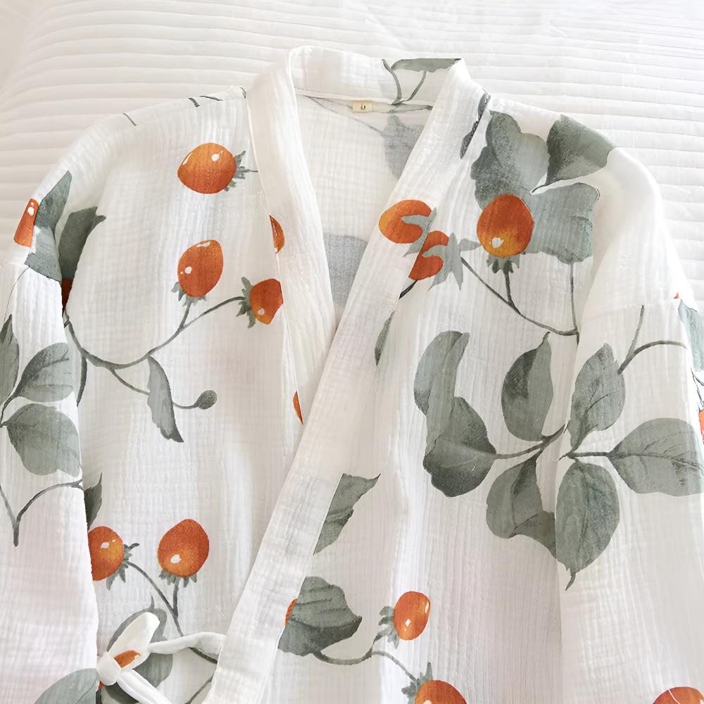 Garden Tomato Kimono Robe