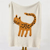 Half Velvet Leopard Print Blanket with Pillow Cover, 51 x 63 in, Cozy Soft Throw for Home Decor