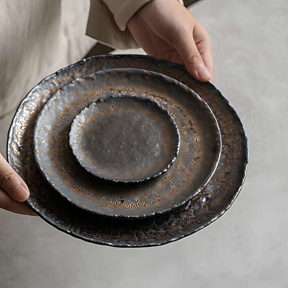 Hammer-Divot Inspired Industrial Plate Set