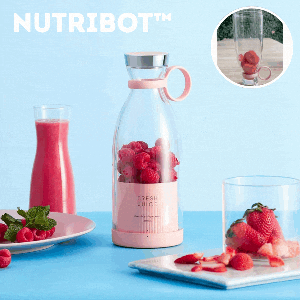 NutriBot™ | Battery-Powered Mixer for Vital Drinks