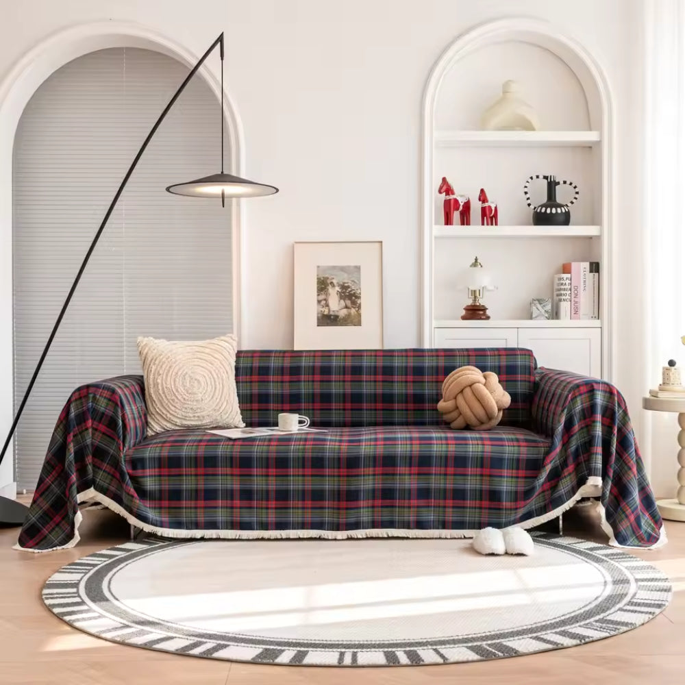 Hearthline Cottage Plaid Sofa Cover