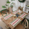 Hemp tablecloth – Handcrafted boho fringe – Natural earthy texture – Perfect for dining occasions