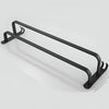 Wall-mounted black metal towel rack with multi-bar design, space-saving bathroom organizer for towels and linens