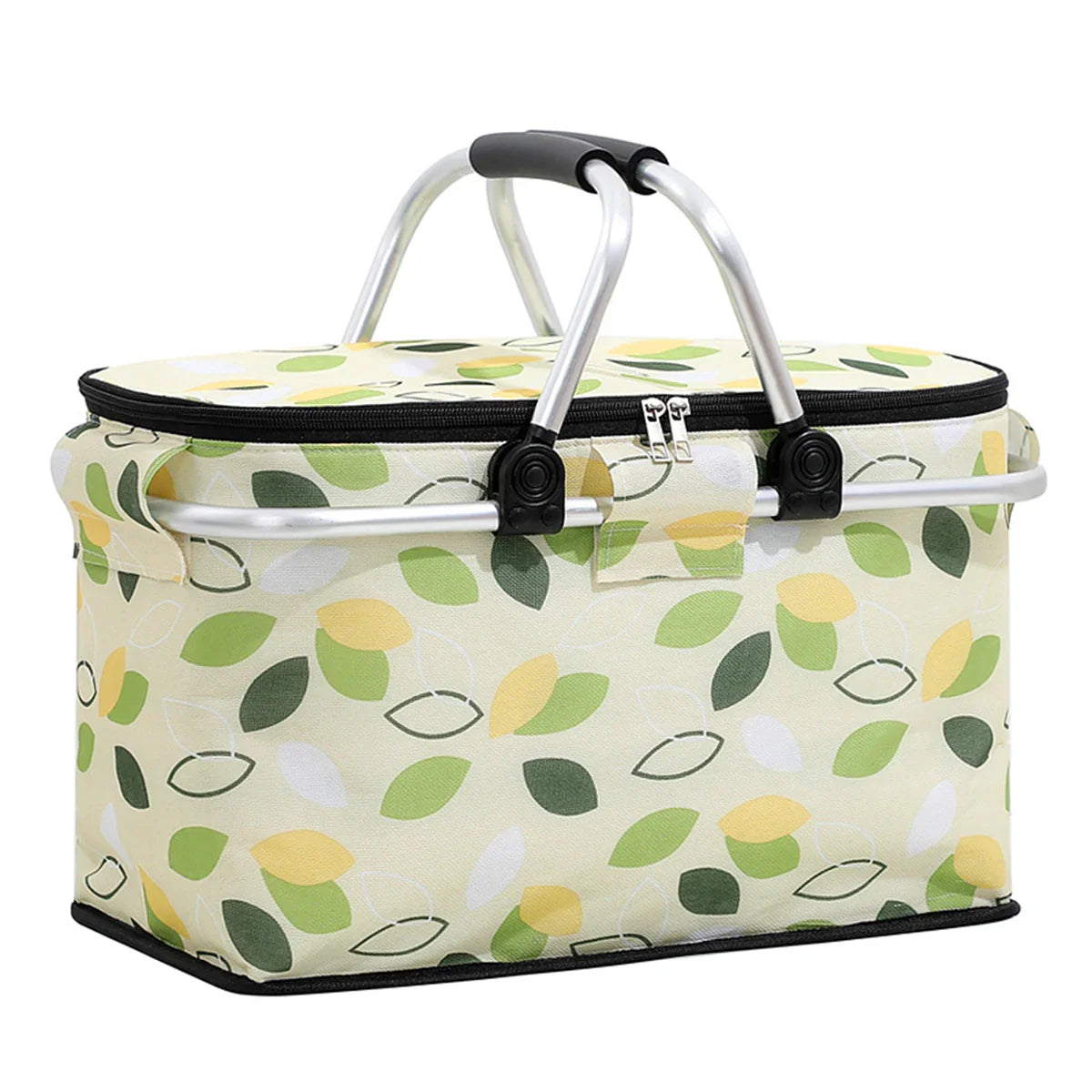Insulated Picnic Basket Cooler - Foldable Handheld Design, Spacious 15.7x9.1x7.9 Inches for Outdoor Use
