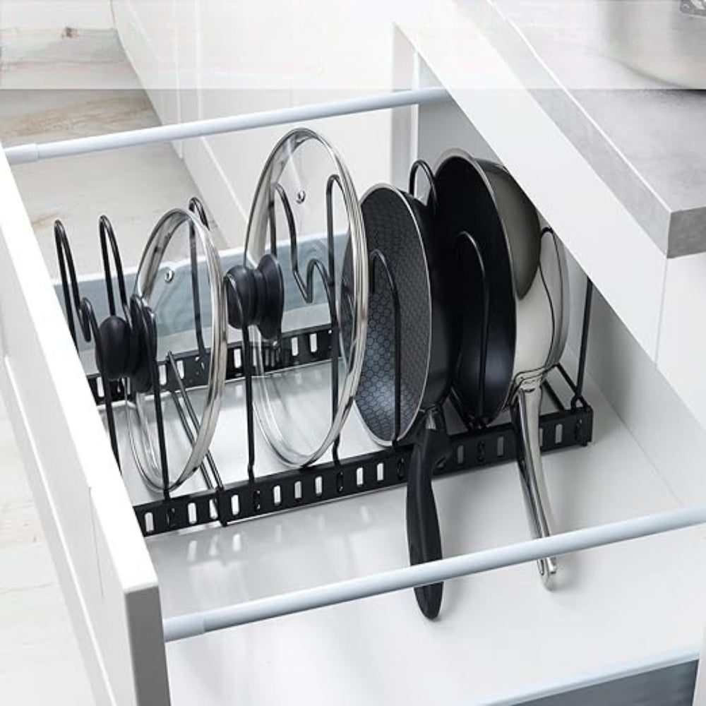 Iron Dish Pot Lid and Utensils Storage Rack