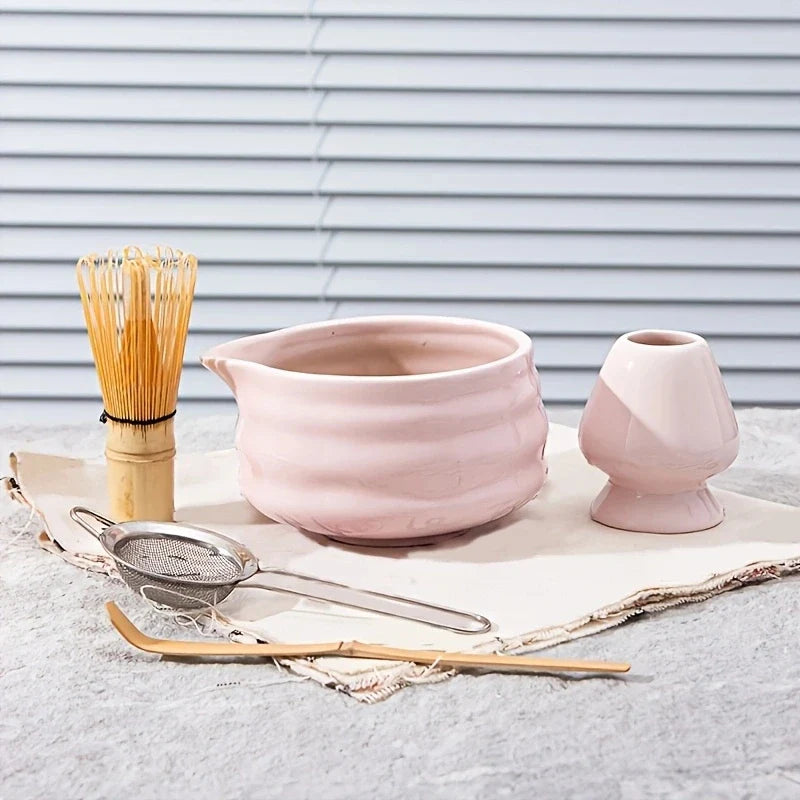 Japanese Ceramic Matcha Set with Bowl, Whisk, and Accessories - Complete Matcha Tea Starter Kit