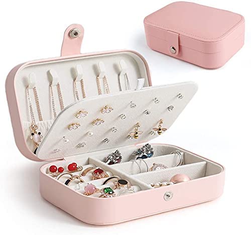Jewelry Box for Women – Luxurious PU-Leather – Portable Travel Jewelry Organizer – Double-Layered Design