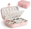 Jewelry Box for Women – Luxurious PU-Leather – Portable Travel Jewelry Organizer – Double-Layered Design